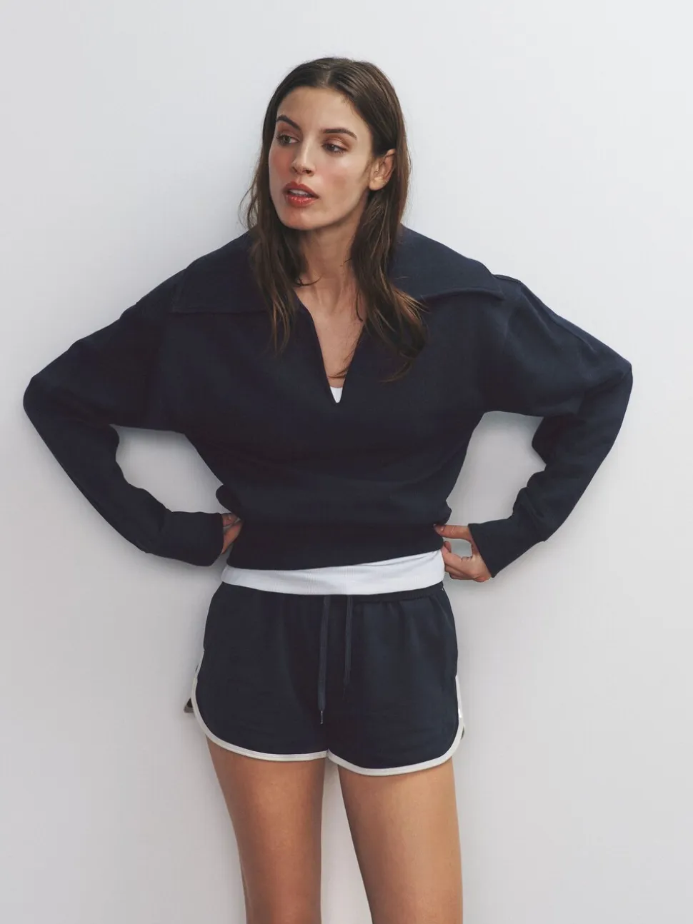 The Set 2 Pack Trophy Neck Long Sleeve Sweat Tops