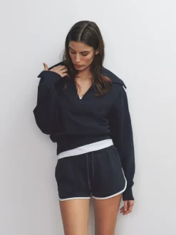 The Set 2 Pack Trophy Neck Long Sleeve Sweat Tops