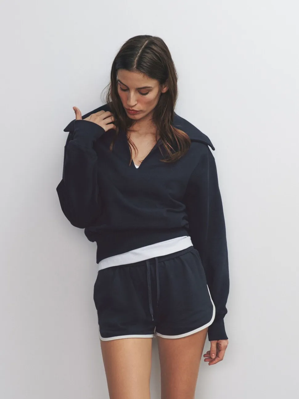 The Set 2 Pack Trophy Neck Long Sleeve Sweat Tops