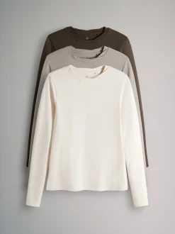 The Set 3 Pack Twist Neck Long Sleeve T-Shirts