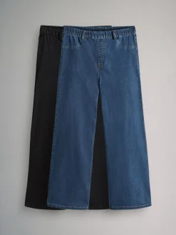 The Set 2 Pack Wide Leg Denim Jeggings