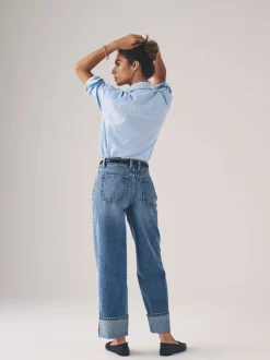 The Set 2 Pack wijde pijpen jeans met omgeslagen zoom