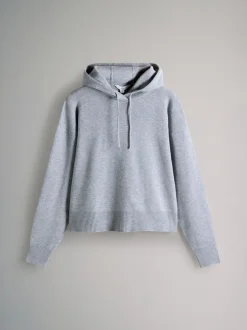 The Set Knitted Ribbed Hoodie and Wide Leg Trouser Co-ord
