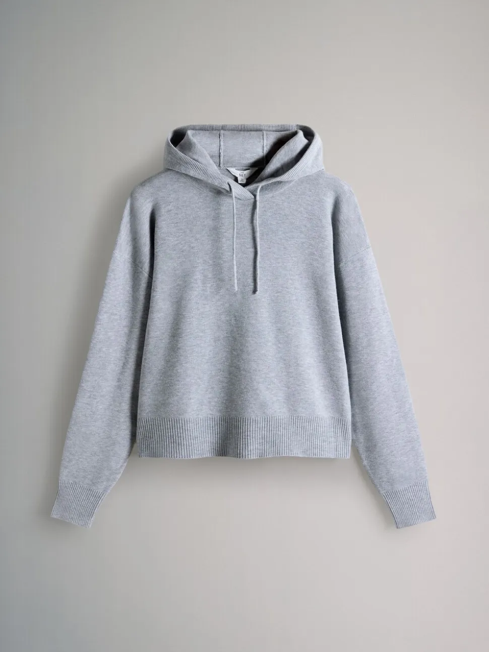 The Set Knitted Ribbed Hoodie and Wide Leg Trouser Co-ord