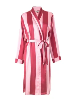 Their Nibs Raspberry Stripe Satin Grandpa Robe