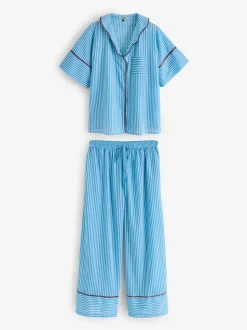Their Nibs Skinny Stripe Cotton Voile Oversized Long Pyjamas Set