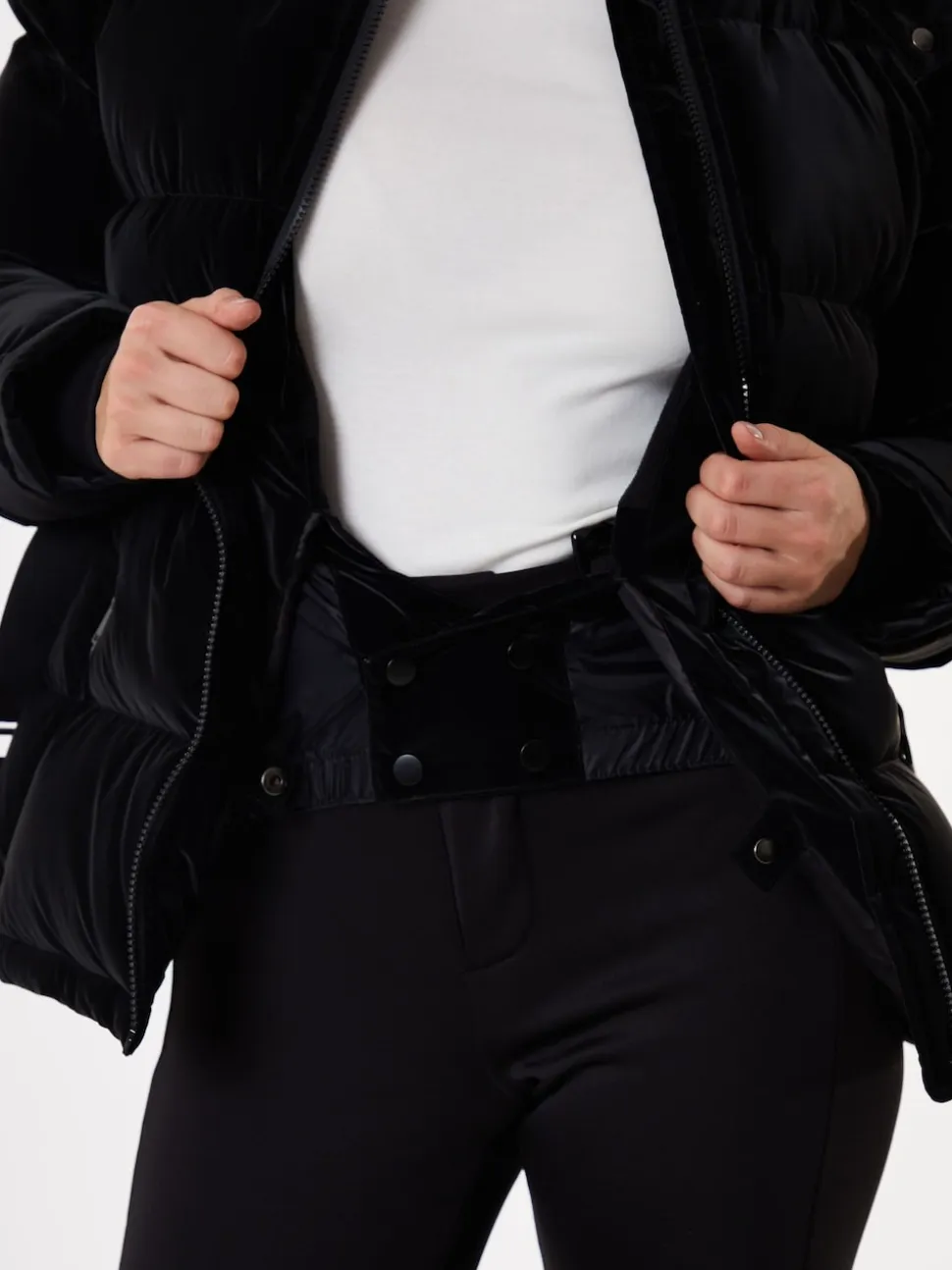 Threadbare High Shine Belted Parka Ski Jacket