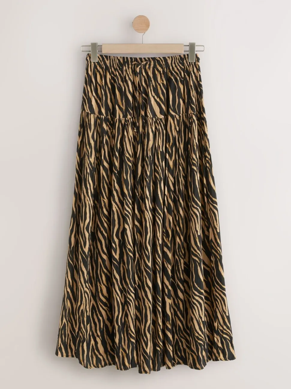 Tijgerprint - Maxirok met getailleerde taille