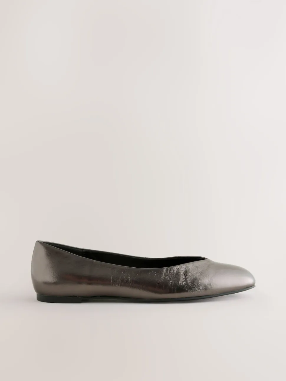 Tin - Forever Comfort® Leather Square Toe Ballerina Flats