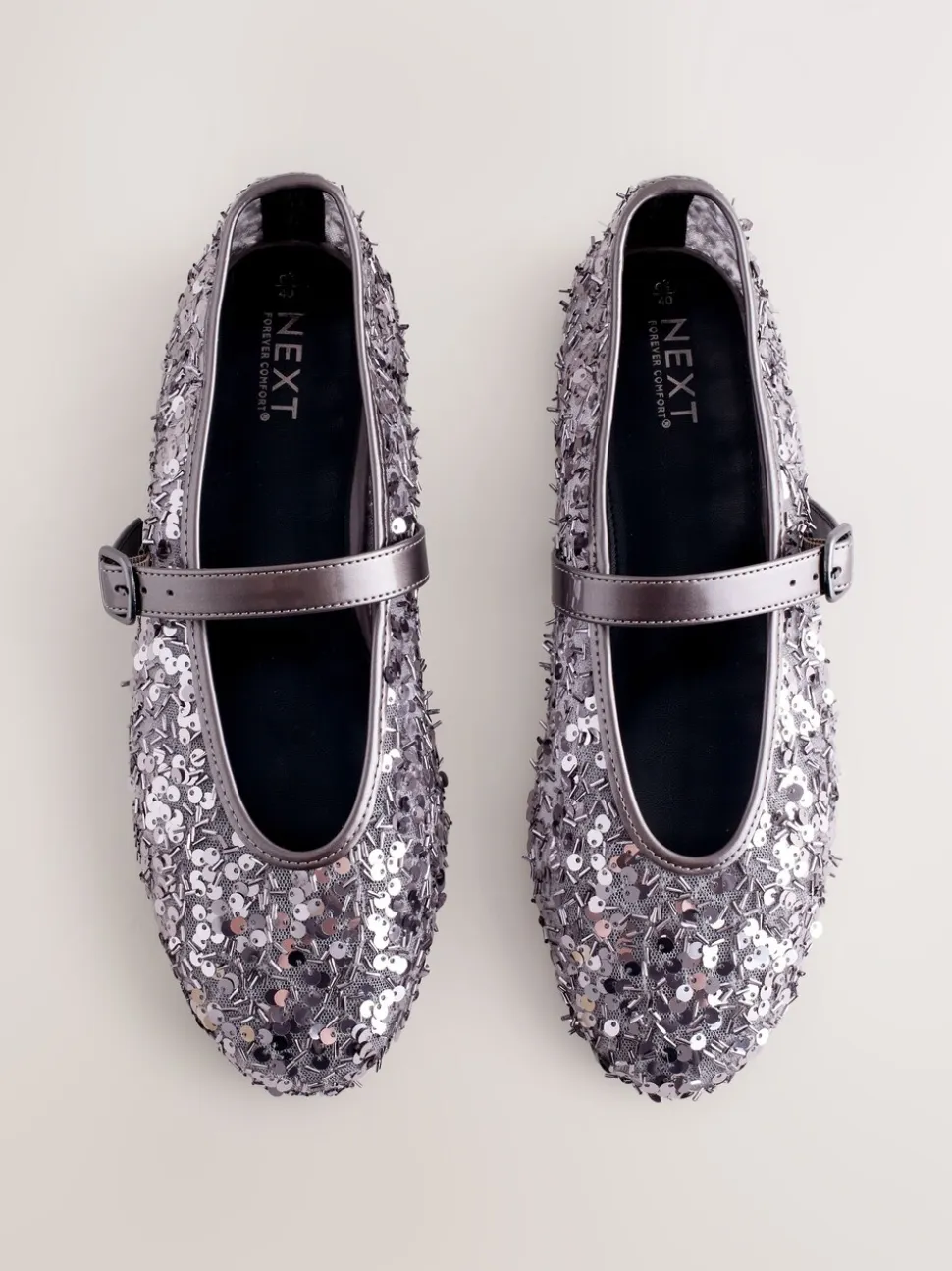 Tinkleurig met lovertjes - Mary Jane-schoenen met versierde pailletten van Forever Comfort®