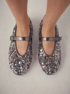 Tinkleurig met lovertjes - Mary Jane-schoenen met versierde pailletten van Forever Comfort®