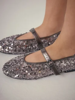 Tinkleurig met lovertjes - Mary Jane-schoenen met versierde pailletten van Forever Comfort®