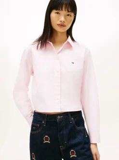 Tommy Jeans Relaxed Fit Cropped Poplin Shirt