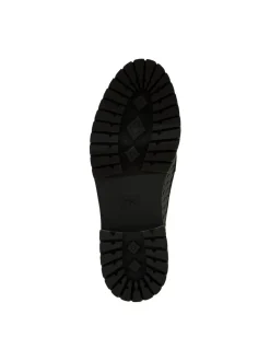 TOMS Cara Loafers in Black Woven PU with Tassel