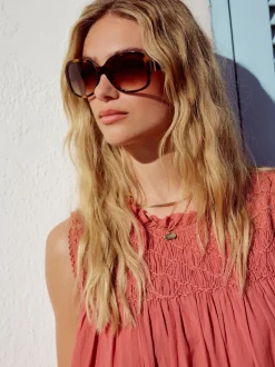 Tortoise bruin - Acetate Wrap Sunglasses