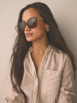 Tortoise bruin - Chain Arm Sunglasses