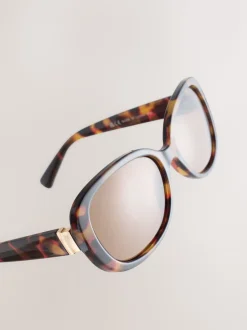 Tortoise bruin - Square Wrap Sunglasses