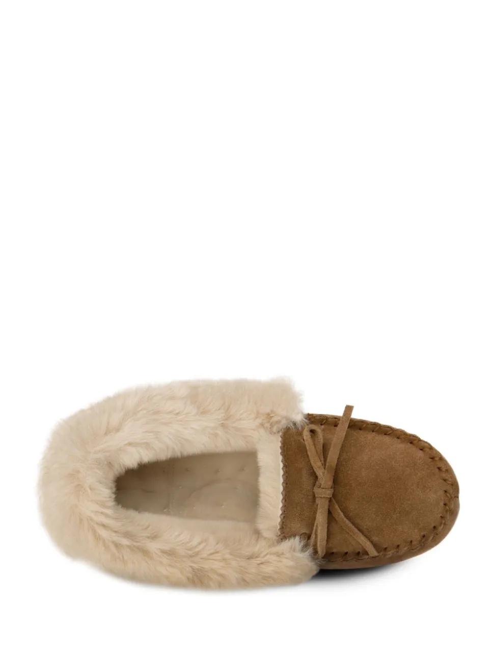 Totes - Isotoner - Echt suède moccasinpantoffels met imitatiebontvoering voor dames