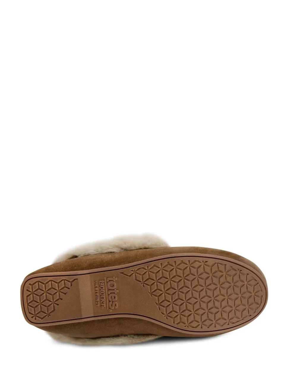 Totes - Isotoner - Echt suède moccasinpantoffels met imitatiebontvoering voor dames