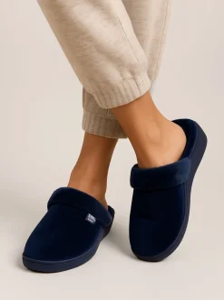 Totes Isotoner Ladies Sparkle Velour Heeled Mules
