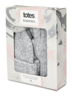 Totes Toasties Ladies Knitted Hat Scarf and Gloves Gift Set