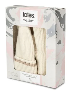 Totes Toasties Ladies Knitted Hat Scarf and Gloves Gift Set