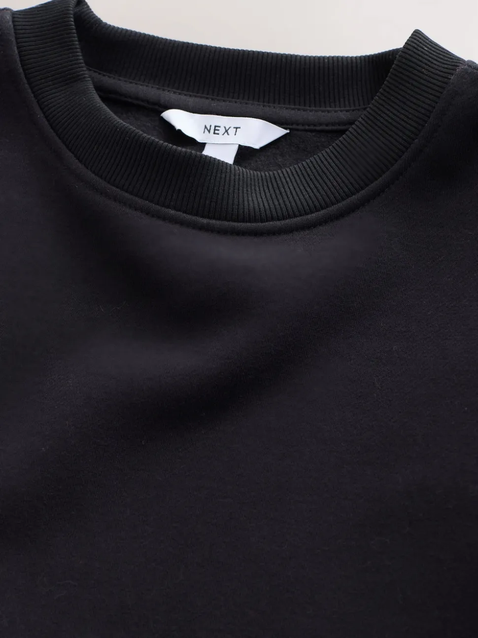Ultiem zwart - Supersoft Peached Essentials sweatshirt met ronde hals en naaddetail