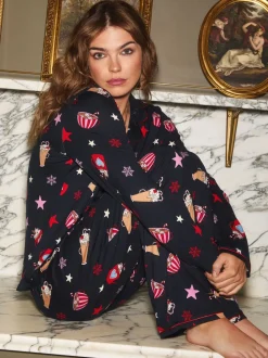Urban Threads Urban Threads Navy Hot Chocolate Short Pyjamas Set