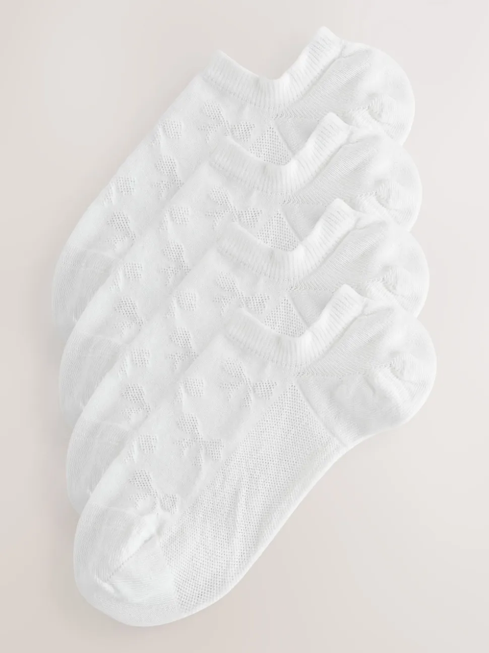 White Bow Texture - 4 paar sneakersokken