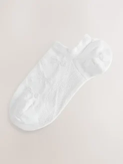 White Bow Texture - 4 paar sneakersokken