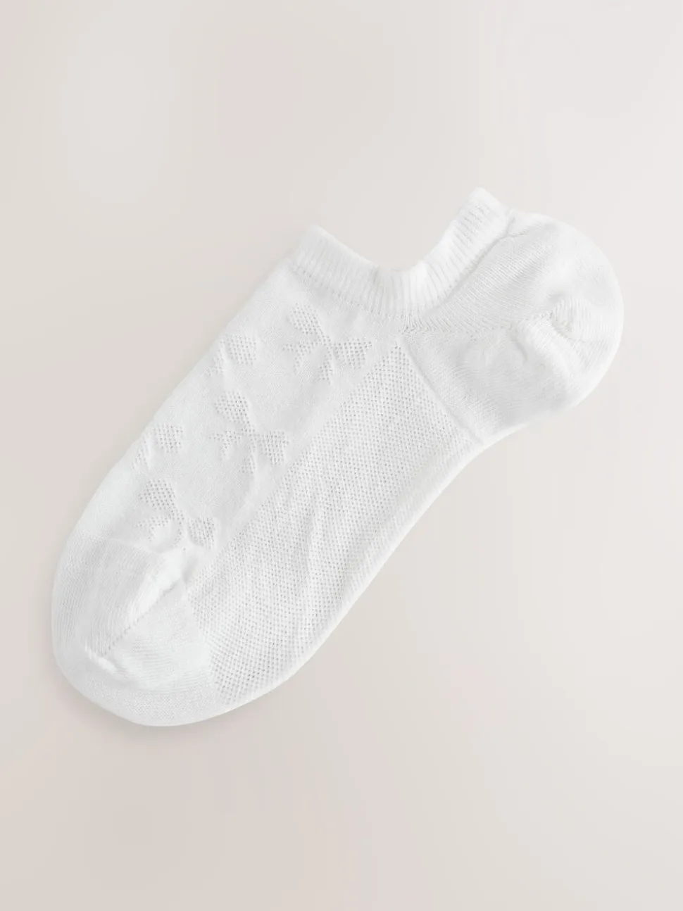 White Bow Texture - 4 paar sneakersokken