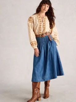White Stuff Charlotte midirok van denim