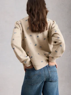 White Stuff Heart Embroidered Sweatshirt