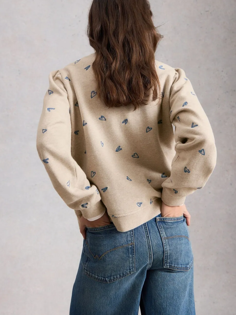 White Stuff Heart Embroidered Sweatshirt