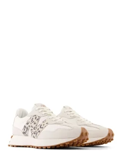 White/Leopard Print - New Balance 327 - Sneakers