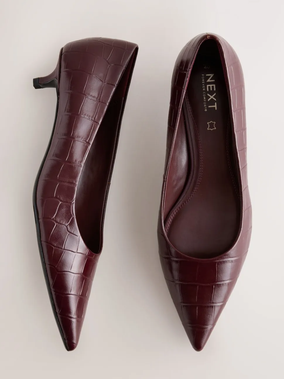 Wijn - Forever Comfort® Leather Point Toe Heels
