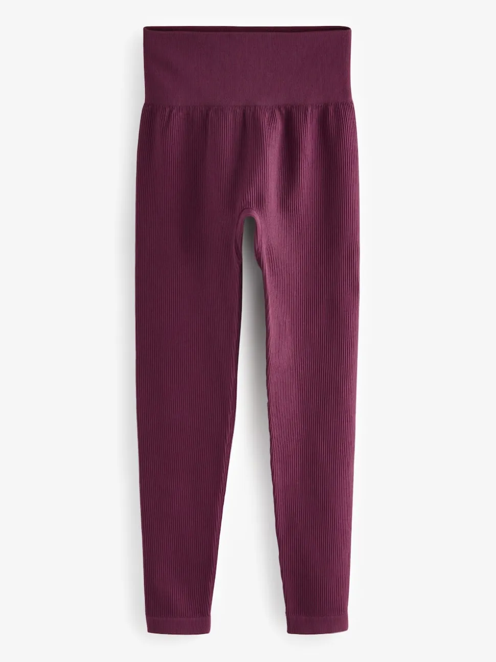 Wijnrood - Geribbelde naadloze legging met hoge taille