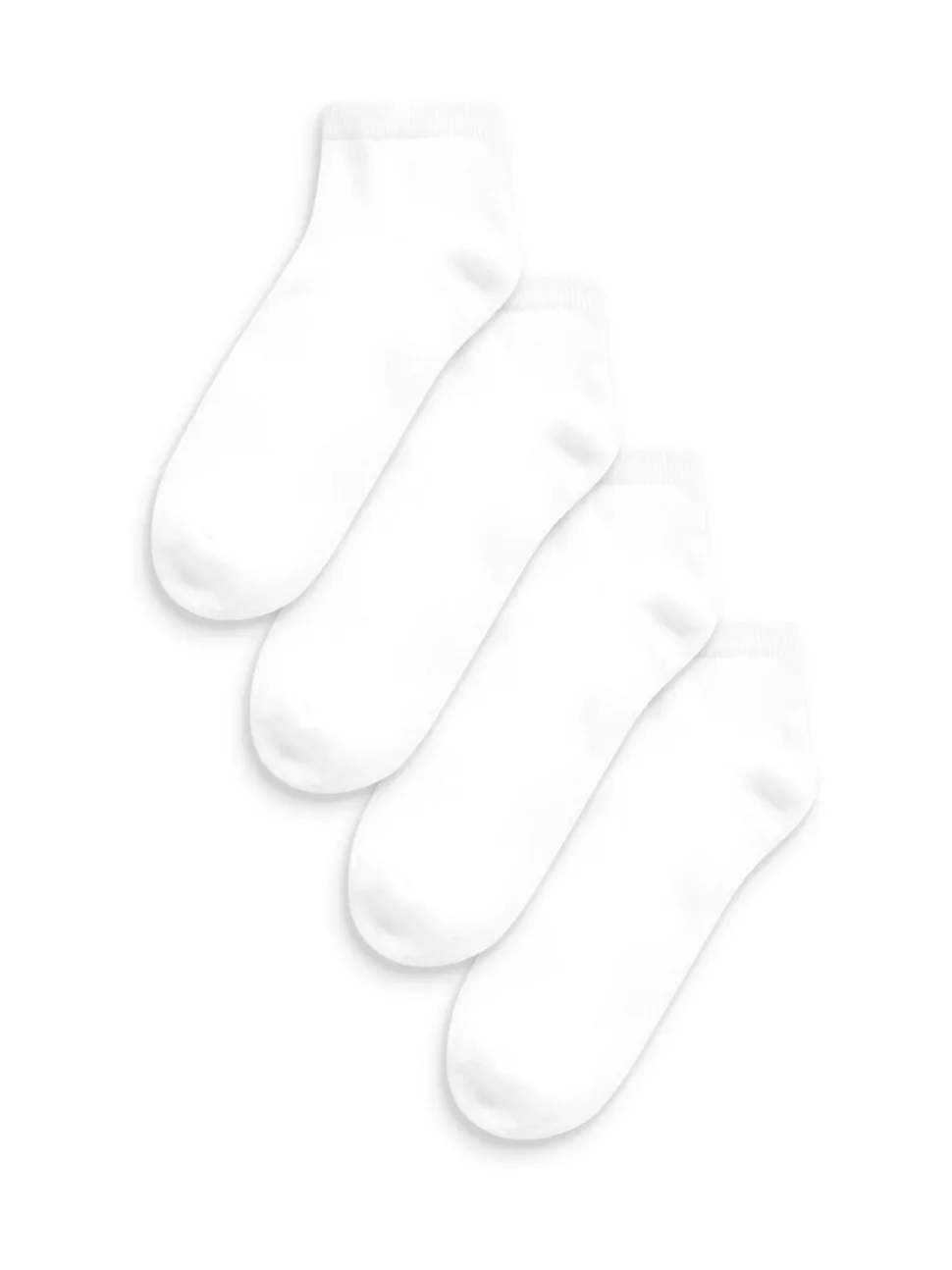 Wit - 4 paar sneakersokken met verdikte zool