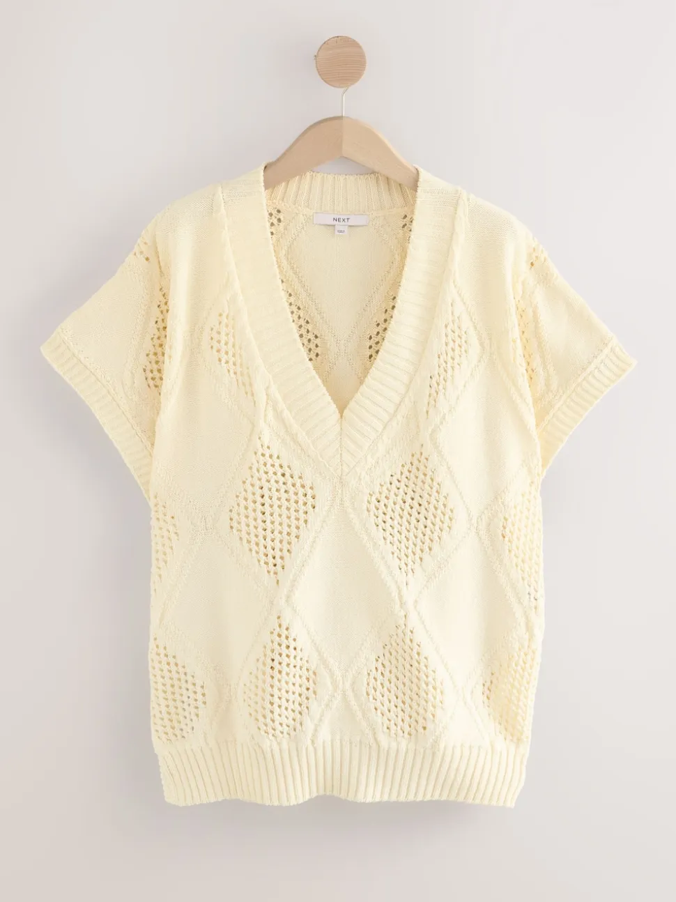 Wit - Argyle Open Knit Tank Cover-Up