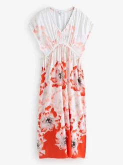 Wit - B by Ted Baker Floral Linen Blend Beach White Dress