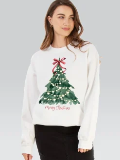 Wit - Brands In Christmas Tree Watercolour Sweatshirt