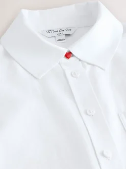 Wit - Casual Long Sleeve Cropped Shirt with Pocket Embroidery