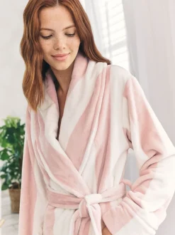 Wit - Chelsea Peers Fleece Stripe Dressing Gown