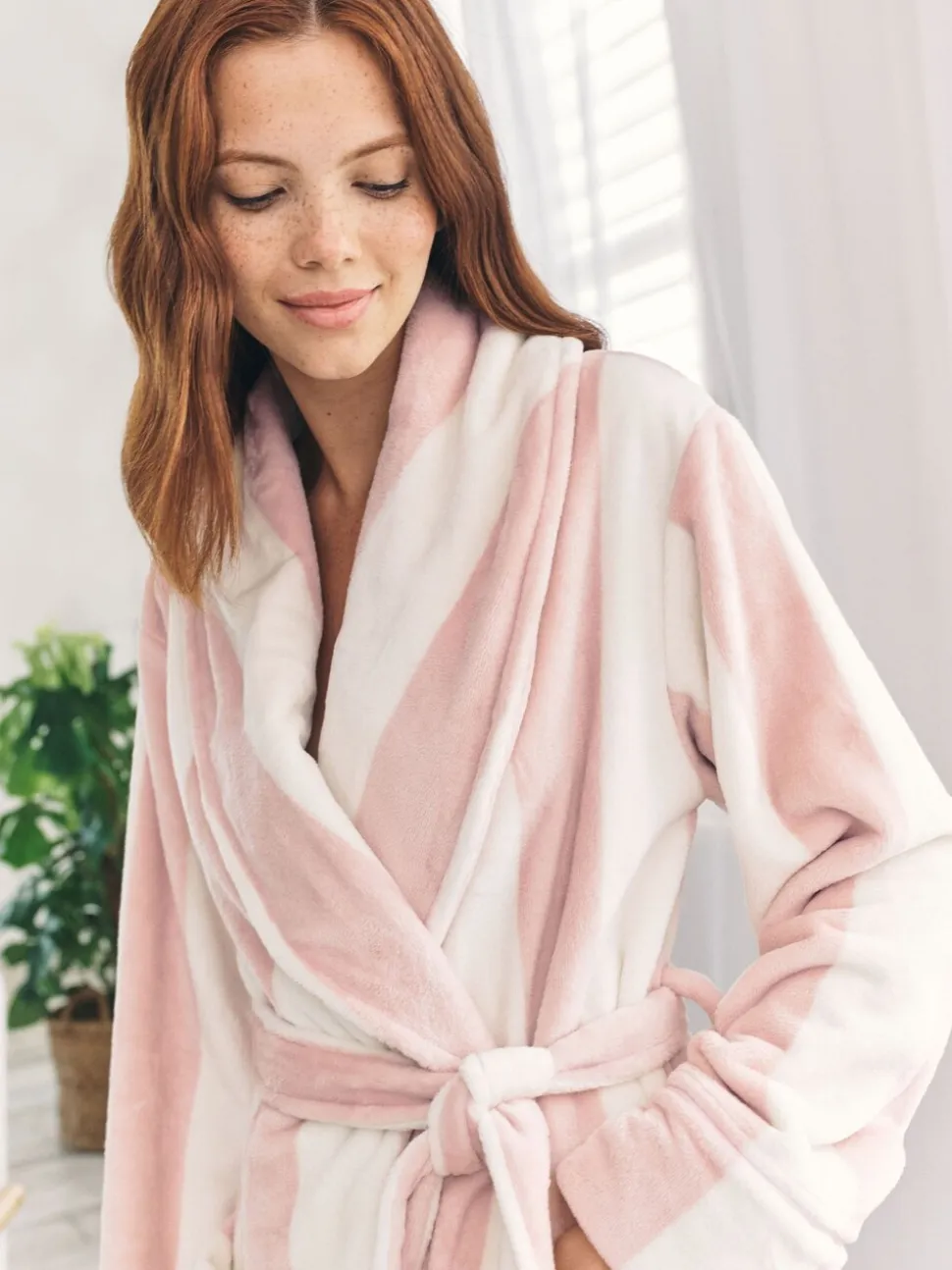 Wit - Chelsea Peers Fleece Stripe Dressing Gown