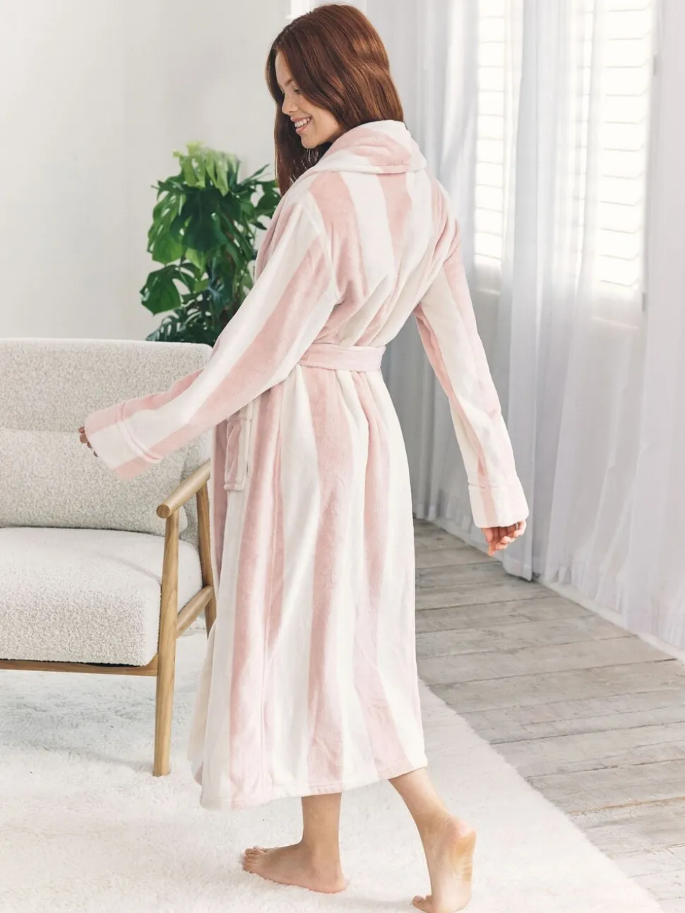 Wit - Chelsea Peers Fleece Stripe Dressing Gown