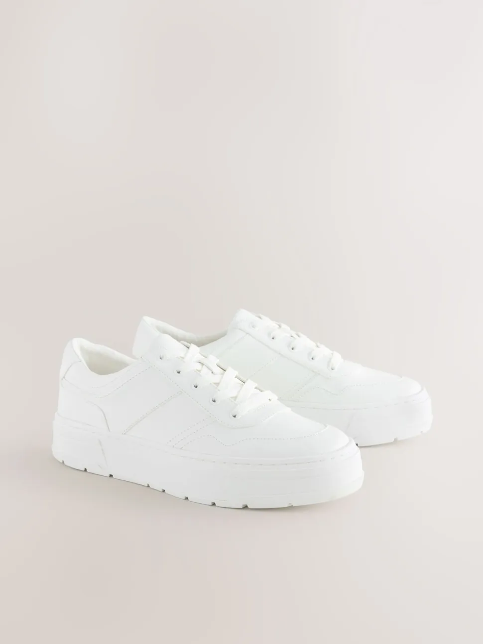 Wit - Cleat Chunky sneakers met vetersluiting