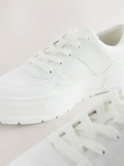 Wit - Cleat Chunky sneakers met vetersluiting
