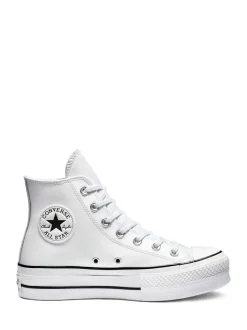Wit - Converse - Hoge leren Lift Chuck Taylor sneakers met plateauzool