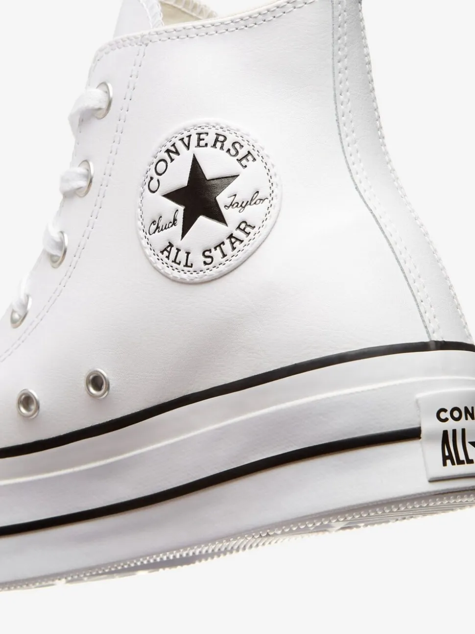 Wit - Converse - Hoge leren Lift Chuck Taylor sneakers met plateauzool
