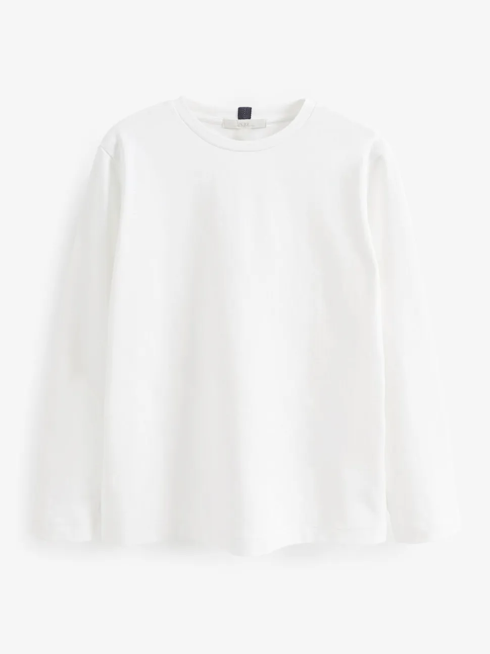 Wit - Dik T-shirt met lange mouwen en ronde hals